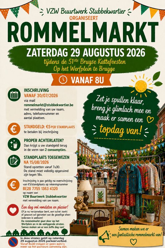  Rommelmarkt tijdens 51ste Brugse Kattefeesten