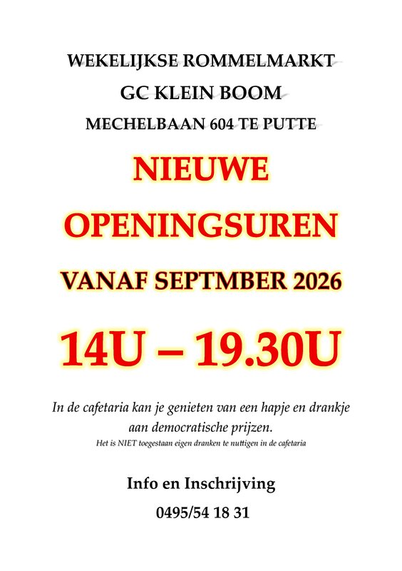  Gezellige wekelijkse  binnen rommelmarkt