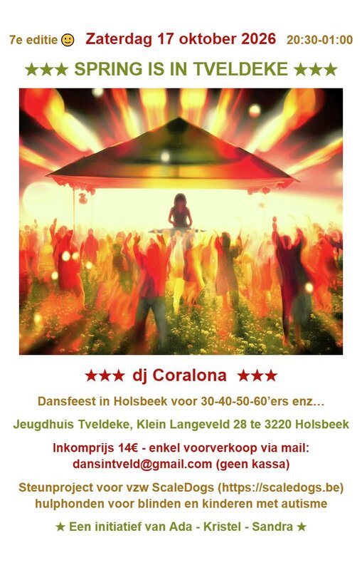 Nachtleven Spring In Tveldeke, dansfeest 30+