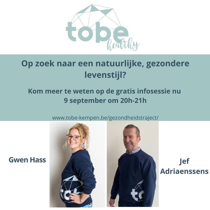 Voordrachten Gratis Infosessie Gezondheidstraject ToBe-Kempen