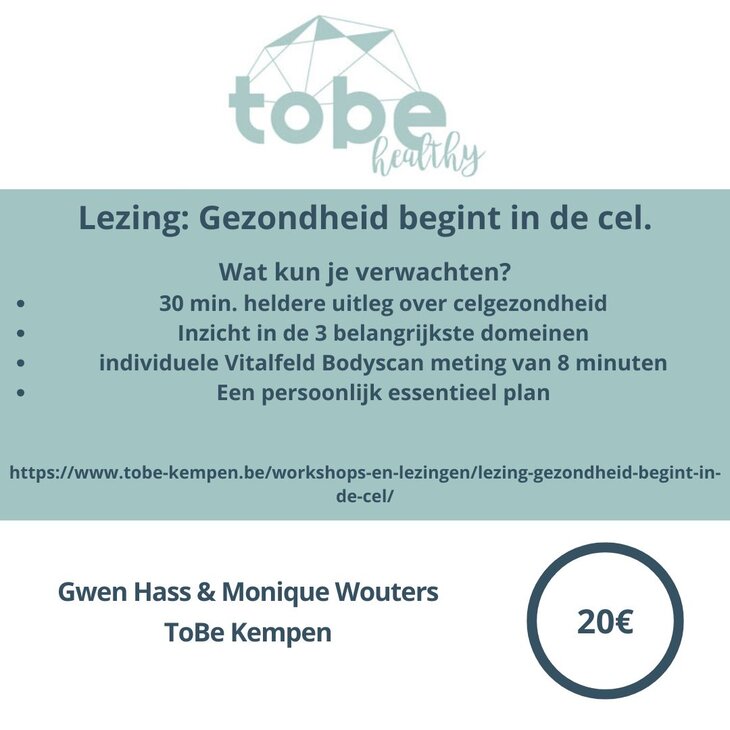 Voordrachten Lezing: Gezondheid begint de cel