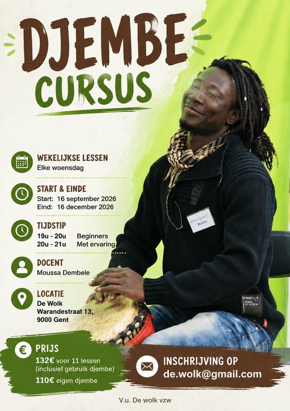 Workshops Djembé lessen Gent Moussa Dembélé