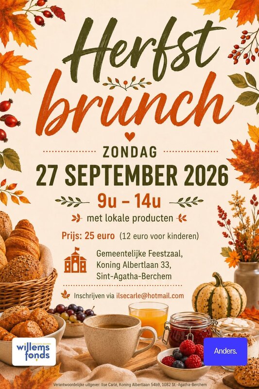 Ontspanning Herfstbrunch Willemsfonds Anders St-Agatha-Berchem
