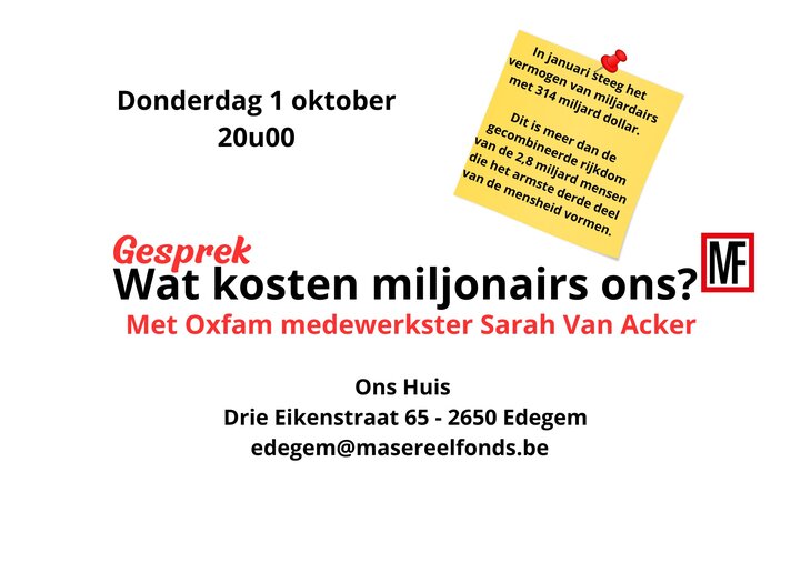 Voordrachten Wat kosten miljonairs ons?