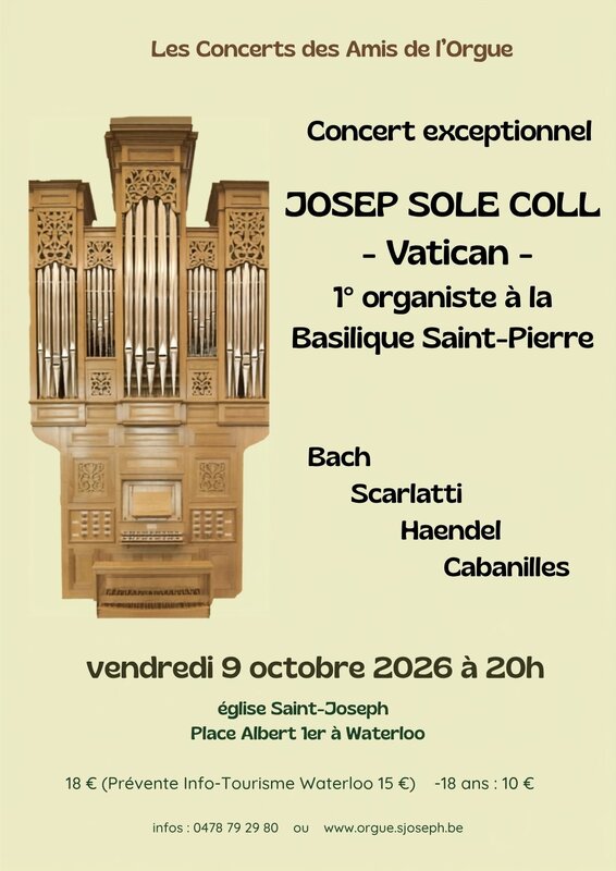 Concerten Josep Solé Coll, eerste organist de Sint-Pietersbasiliek (Vaticaan)