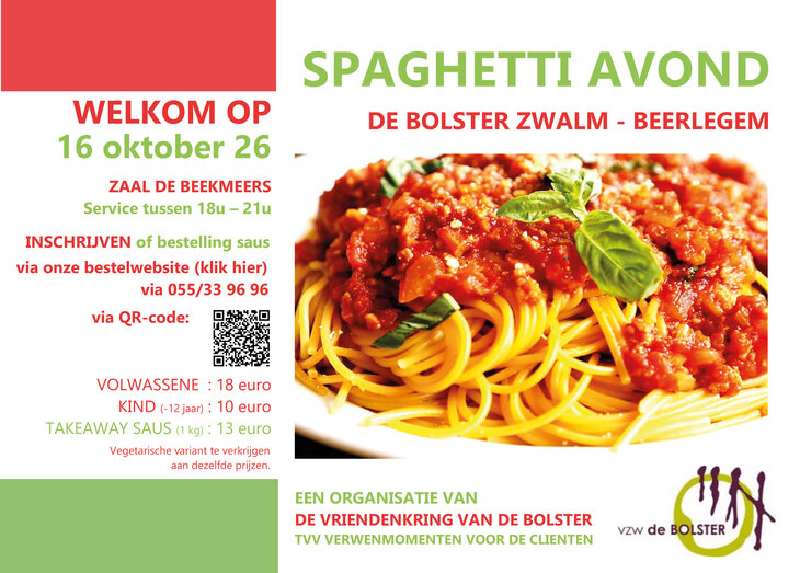 Nachtleven Spaghetti avond De Bolster