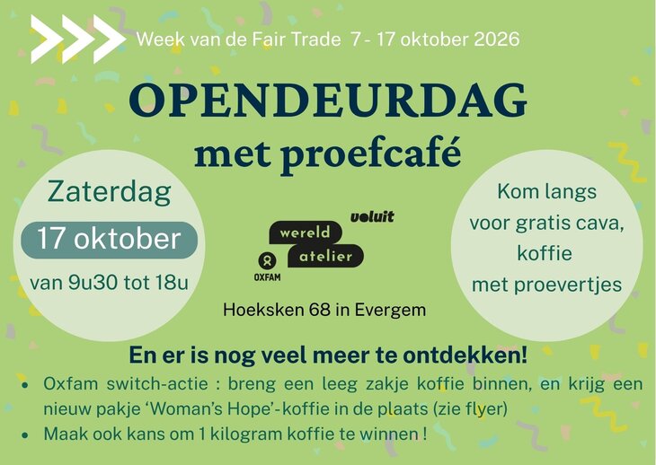 Ontspanning Opendeurdag proefcafé - Wereld-Atelier Evergem