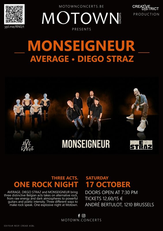 Concerten Monseigneur Diego Straz Average een Franstalige rockavond