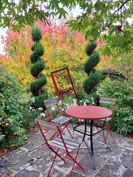 Ontspanning Herfst de tuin "La clé temps" totemtentoonstelling