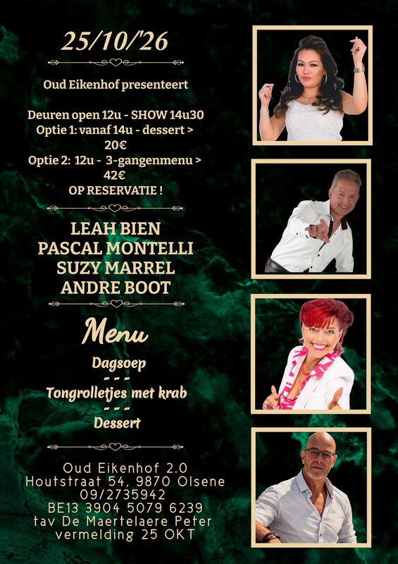 Concerten Diner live optreden André Boot, Suzy Marrel, Pascal Montelli & Leah Bien