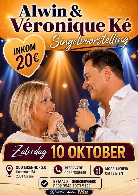 Concerten Singlevoorstelling Alwin & Veronique Ke