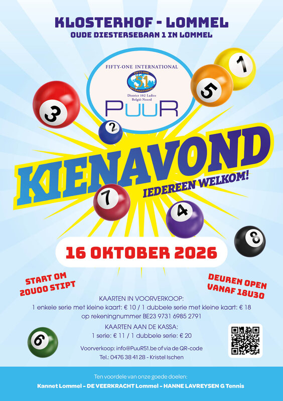 Ontspanning Kienavond - Fifty Club Puur