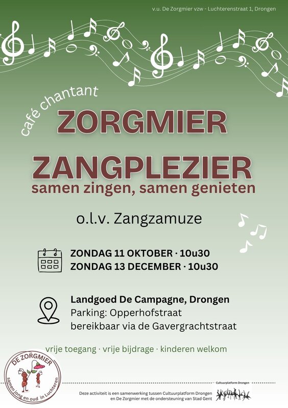 Ontspanning Zorgmier Zangplezier: café chantant voor jong oud