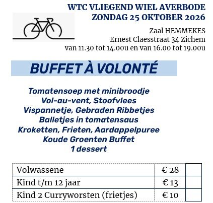 Nachtleven Eetfeest W.T.C. Vliegend Wiel Averbode