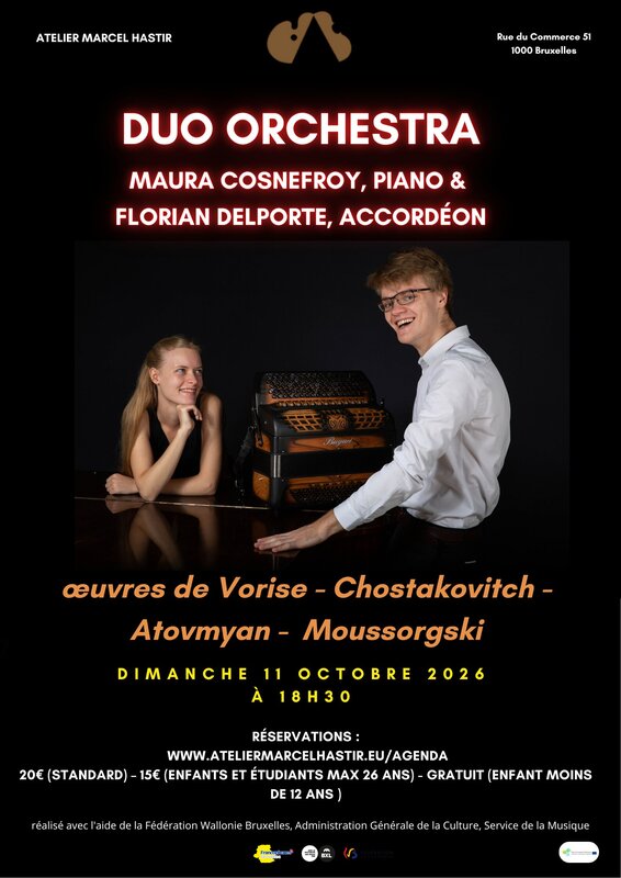 Concerten Duo Orchestra: Maura Cosnefroy, piano & Florian Delporte, accordeon