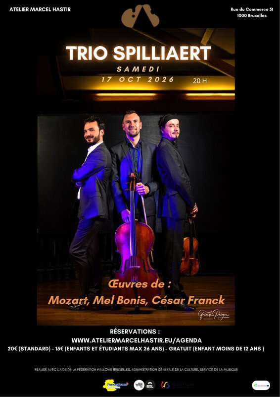 Concerten Trio Spilliaert werken Mozart, Bonis César Franck