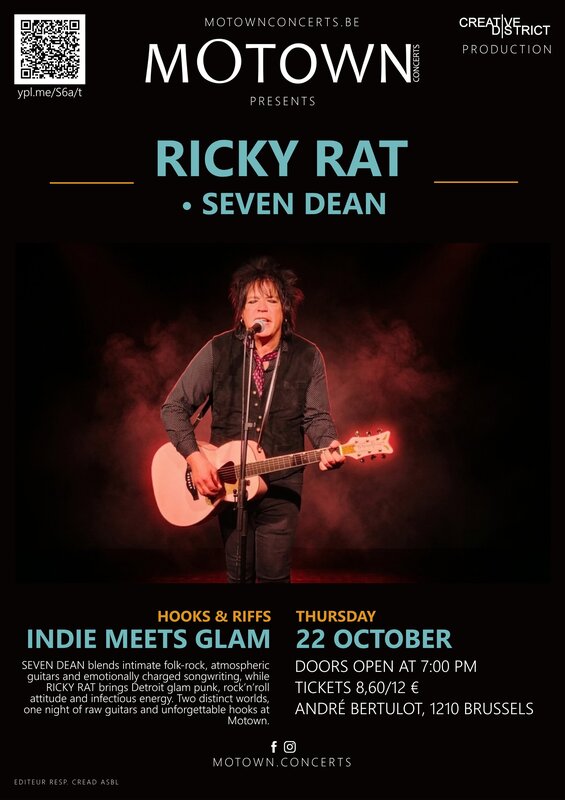 Concerten Ricky • Seven Dean glam-punk, rock-'n-roll & Brusselse folkrock