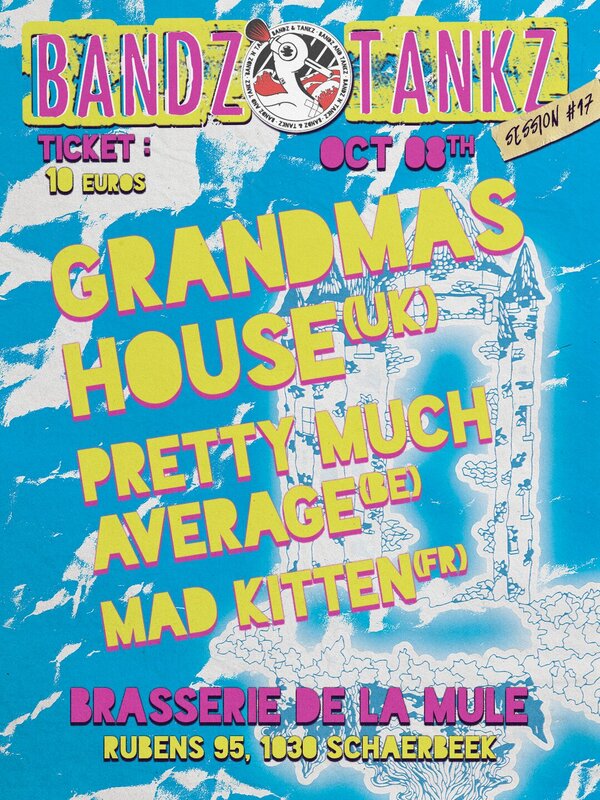Concerten Grandmas House + Pretty Much Average + Kitten