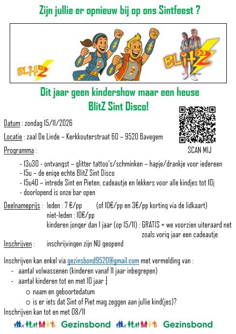 Ontspanning Sintfeest Gezinsbond Sint-Lievens-Houtem & Bavegem - voor niet-leden