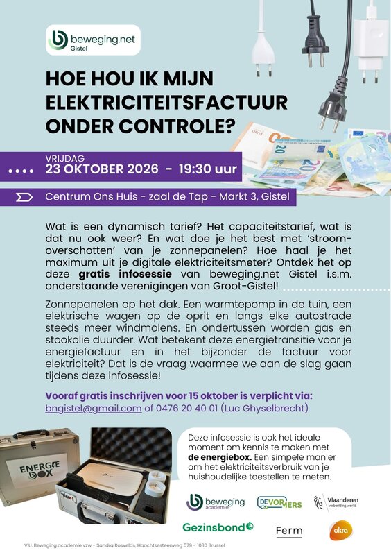 Voordrachten Hoe ik mijn electriciteitsfactuur onder controle