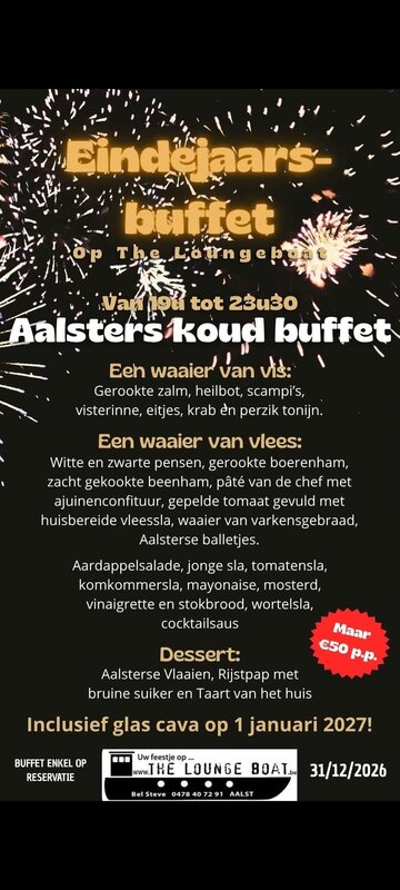 Nachtleven Nieuwjaarsbuffet Lounge Boat