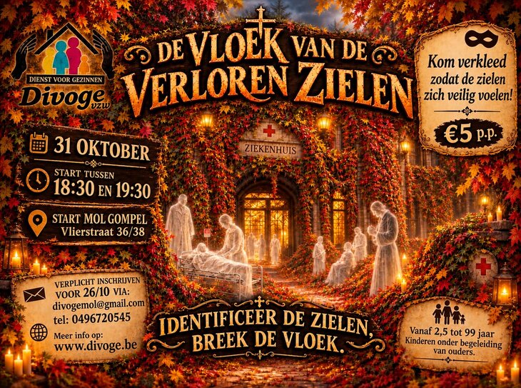 Ontspanning Halloween , zoek- wandeltocht het spookbos