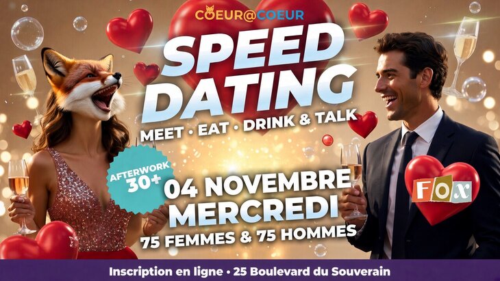 Ontspanning Speed Dating ( Hommes - Femmes) Fox Food Market | Mercredi 16.09 | Afte