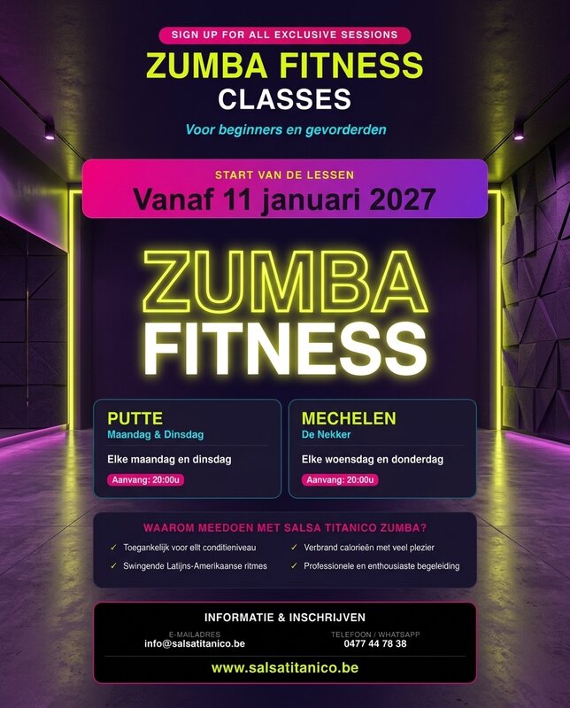 Workshops Doe met Zumba Workout Salsa Titanico