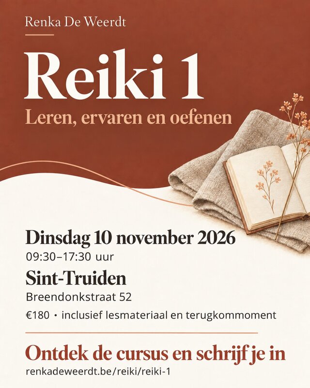 Workshops Reiki 1 leren, ervaren oefenen